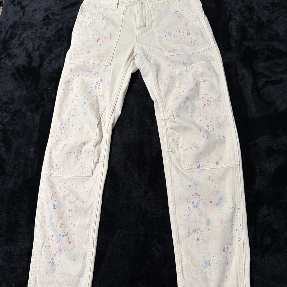 Pilcro Anthropologie Size 26 The Wanderer Jeans Pants Ivory Whimsical